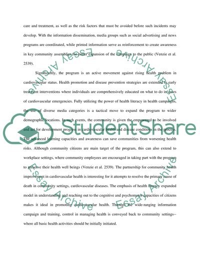 Model health promotion or wellness plan