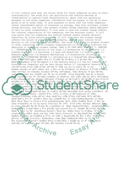 Strategic Response to Climate Change by Global Companies