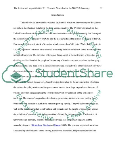 9-11 Terrorist Attack and the US Economy