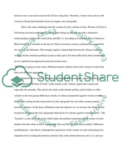 How Feminist Scholar Looks the Women of Color