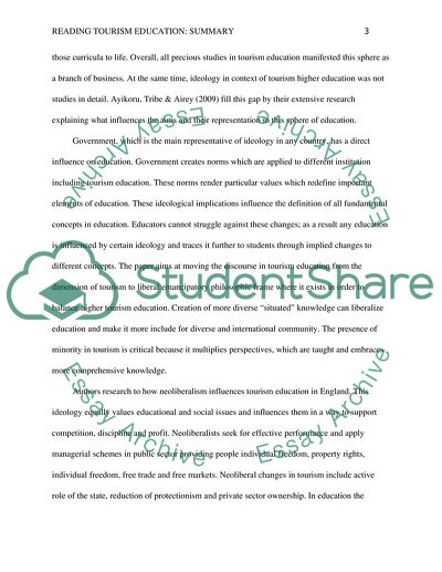 Reading Tourism Education - Neoliberalism Unveiled by Ayikoru, Tribe & Airey