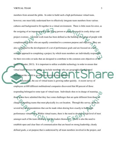 Virtual Team Management and Success