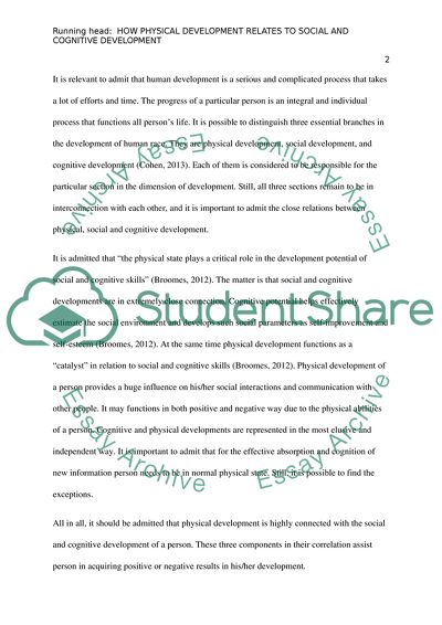 How physical development relates to social and cognitive development