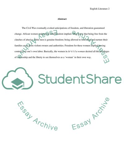 A Thematic Review of Sojourner Truths Arent I a Woman