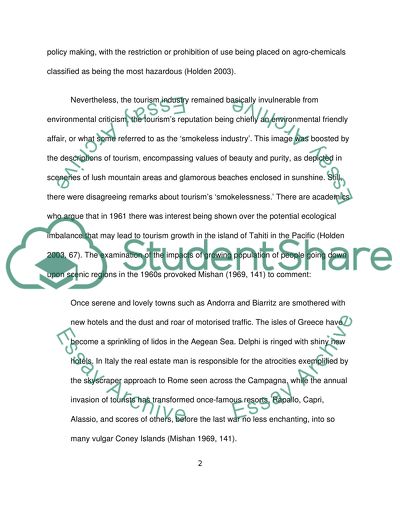 The Relationship between Tourism and the Natural Environment