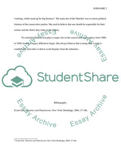 Thatcherism a conservative ideology