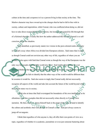 Saids Critique of Conrads Heart of Darkness