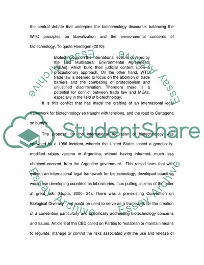 Biotechnology and Environment: The Issue of loss in Biodiversity