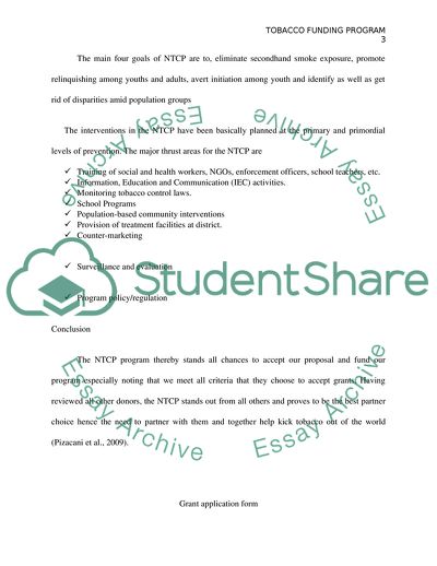 Tobacco Program Funding