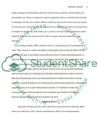 Infection control essay