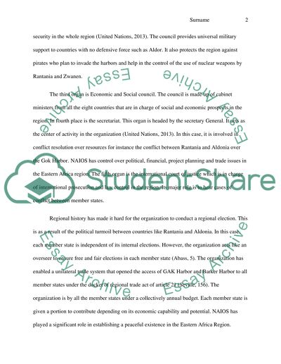 The Creation of the NAIOS Regional Organization