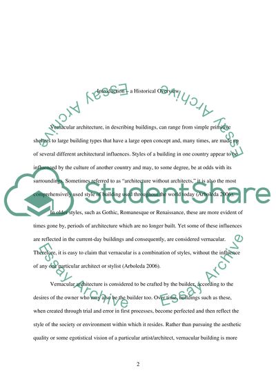 Vernacular Building - Influence of Human Surroundings on Buildings