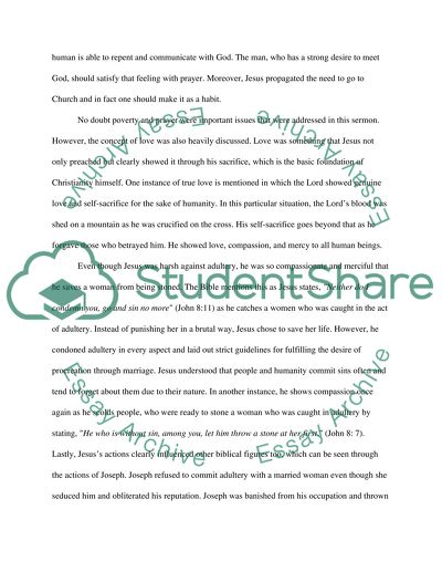 Jesus about Poverty, Violence, Prayer, Love and Adultery