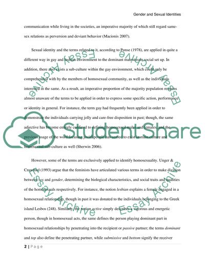 Construction of gender and sexual identities