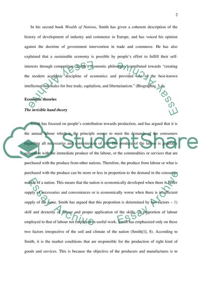 Adam Smiths economic theories