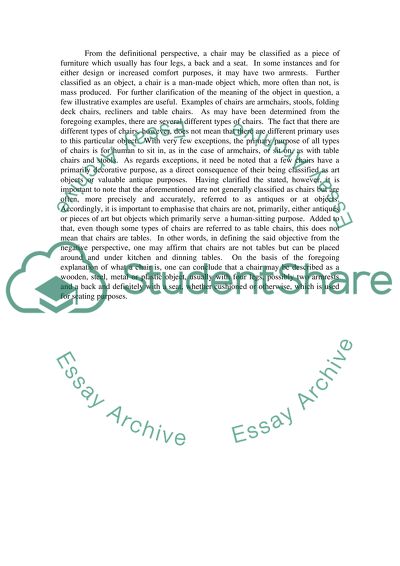 Chair Furniture Definition and Classification