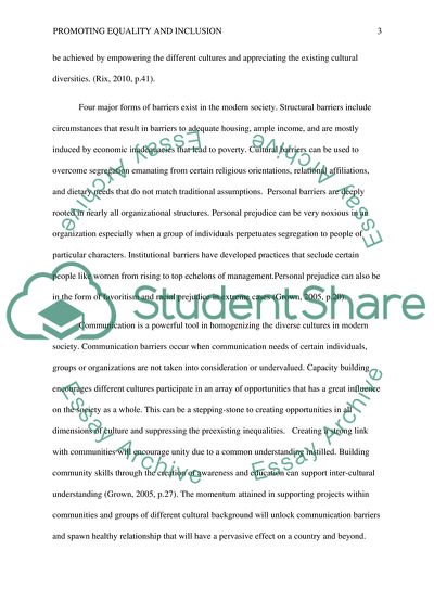 Many Cultures:One Voice: Promote Equality and Inclusion