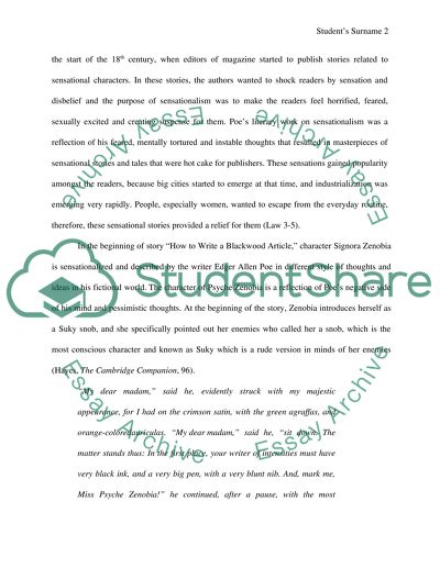 E.A. Poes Attitude Towards Sensationalism in How to Write a Blackwood Article