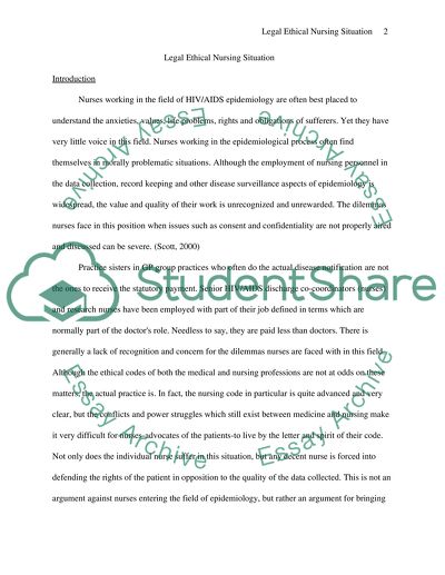 Legal Ethical Nursing Situation