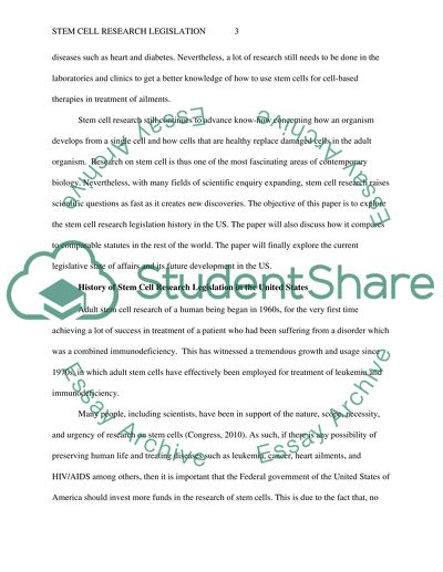 What Is the History of Stem Cell Legislation in the United States