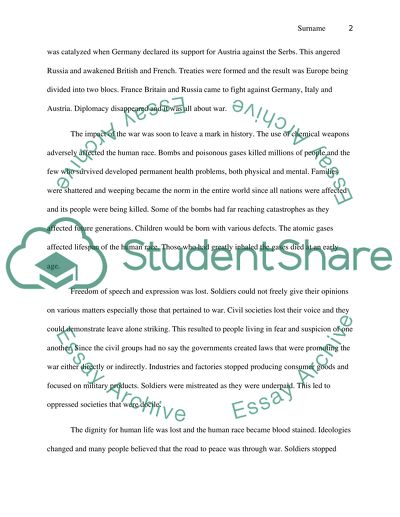 Impact of World War I