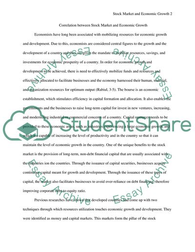 Correlation between Stock Market and Economic Growth