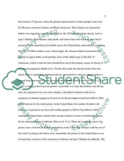 The rise of Obesity and type 2 diabetes in America. Literature review