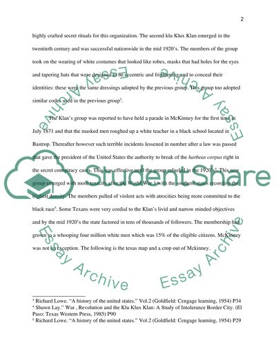 Did the Klu Kluxklan Operate in Mckinney, TX during the 1920s