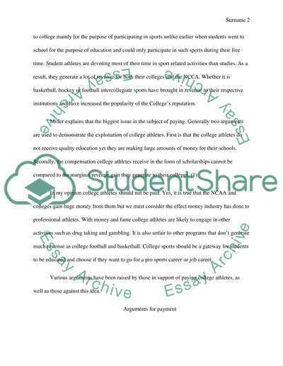 Paying college athletes essay research paper