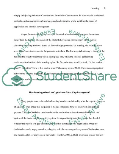 The Effect of Learing Styles With Young Learners