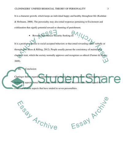 Models of Pesonality outline