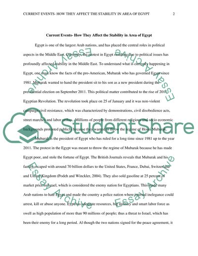 Current Events in Area of Egypt