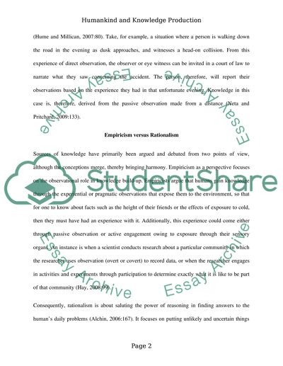 Two Ways in Which Humankind Can Produce Knowledge