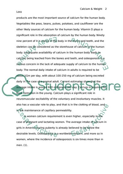 The Role and Functions of Calcium for Human Health