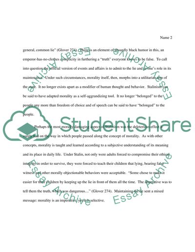 Morality and Survival under Stalinism