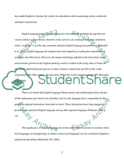 The Role of the English Language in Our World Today