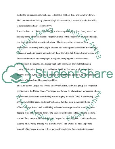 The Anti-Saloon League in the USA