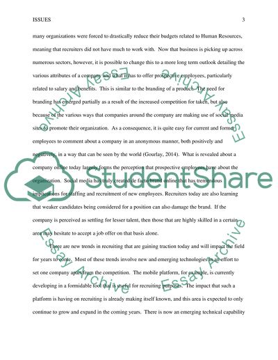 Issues Related to Staffing and Recruiting