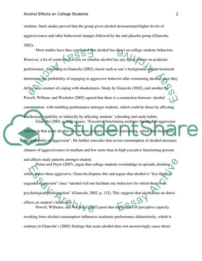 The Effects of Alcohol and How It Affects College Students GPA