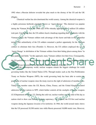 Cold war and the proliferation of weapons of mass destruction