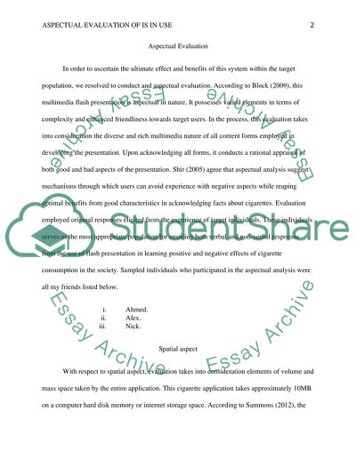 Aspectual Evaluation of IS in Use