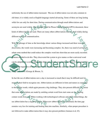 Abbreviations and acronyms: a contrastive study