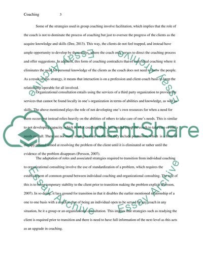 Individual and Group Coaching