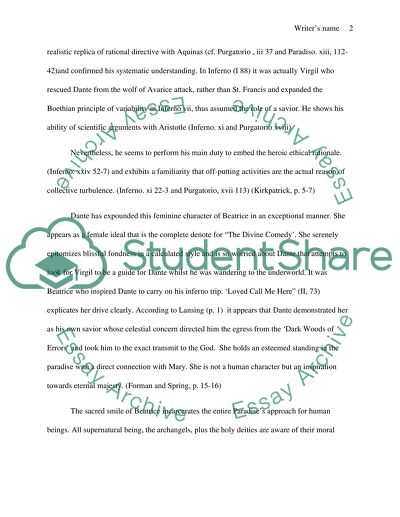 The Roles of Virgil and Beatrice in Inferno and Purgatorio