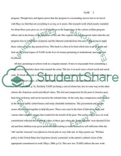 The Temporary Assistance for Needy Families