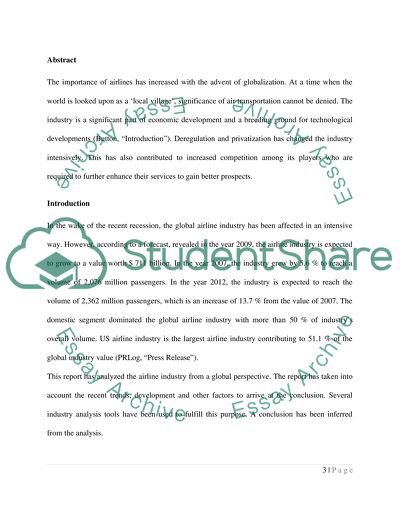 Porters Five Forces Analysis of the Airlines Industry