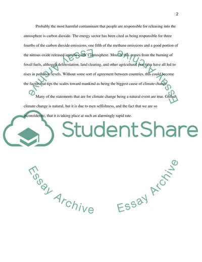 Is global climate change man made argumentative essay