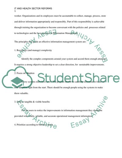 Information Technology in the Health Sector