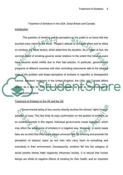 Treatment of Smokers in the USA, Great Britain, and Canada