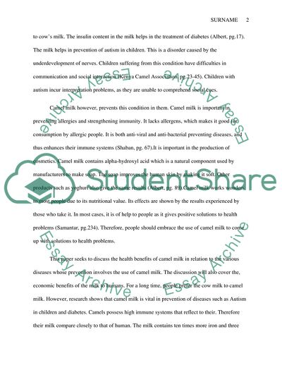 Healthy Benefits from the Camel Milk